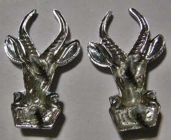SA Infantry Chromed Mess Dress Collar Badges Pair Dinnes 49