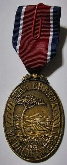 Full Size John Chard Medal Numbered on Rim Thin Lettering Large Thick Suspender Ring