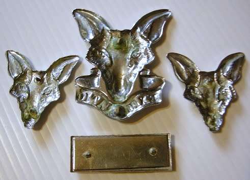 SA Intelligence Corps Chromed Cap & Collar Badges & Beret Bar No Bolts / Pins