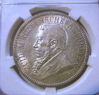 1892 ZAR 5 Shilling S/S AU 55 SANGS