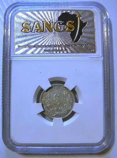 1895 ZAR 6 Pence AU 55 SANGS