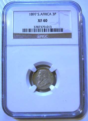 1897 ZAR 3 Pence XF 40 NGC