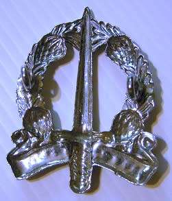SA Corps of Military Police Chromed Cap Badge Loop Type