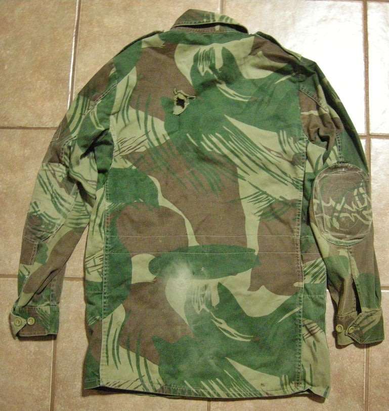 Rhodesian Camo Bush Jacket Note Hole (50x55mm) @ Back & Condition Size 53cm Armpit to Armpit
