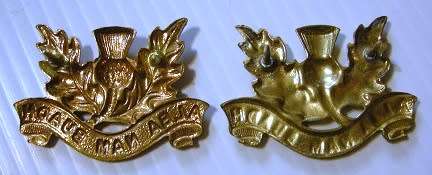 Transvaal Scottish Collar Badges x 2 Variations Dinnes 732 and 733