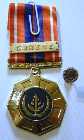 Full Size Pro Patria Medal Numbered at Back w/ Cunene Bar & Cunene Button