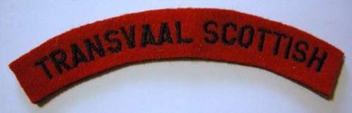 Transvaal Scottish 2nd Battalion Shoulder Title Embroidered on Felt Dinnes 1979