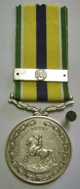 Full Size De Wet Decoration Nr 832 on Rim Double Face Susp Not Marked w/ Bar Marked Silver & Button