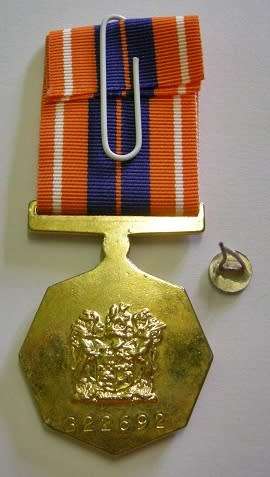 Full Size Pro Patria Medal Numbered at Back Flush Epoxy w/ Cunene Button