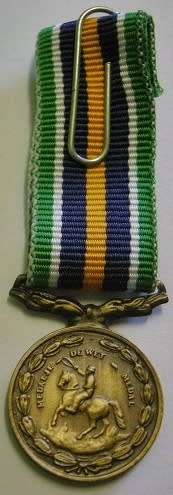 Miniature De Wet Medal Thick Type