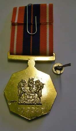 Full Size Pro Patria Medal Numbered at Back Flush Epoxy w/ Cunene Button