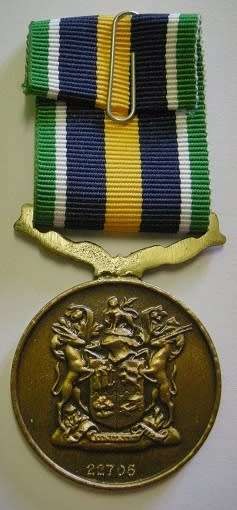 Full Size De Wet Medal Numbered at Back Uniface Suspender