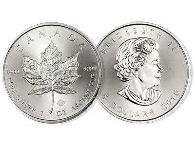 2015 1 Oz .999 Fine Silver Canadian Maple Leaf Coin