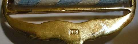 Full Size Ad Astra Decoration Gilded Silver Marked 925 on Medal and Suspender Not Numbered