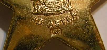 Full Size Ad Astra Decoration Gilded Silver Marked 925 on Medal and Suspender Not Numbered