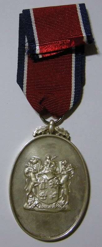 Full Size John Chard Decoration Marked Silver Nr 10166 on Rim w/ Ribbon Bar & Crossed Swords