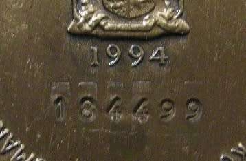 Full Size Unitas Medal Numbered at Back In Original Box