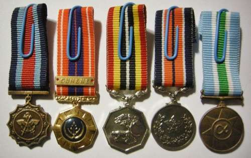 Miniature Medal Set of Five with Miniature Cunene Bar