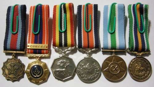 Miniature Medal Set of Six with Miniature Cunene Bar
