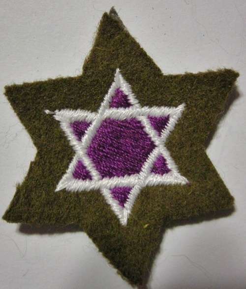 Jewish Chaplain Badge Embroidered on Felt Dinnes 1939