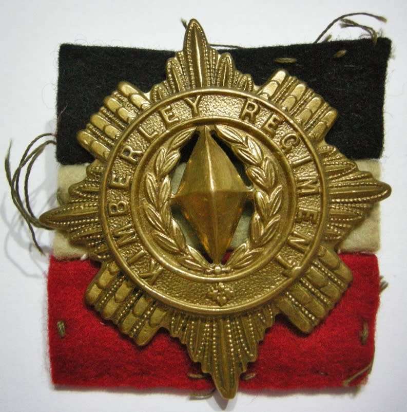 Kimberley Regiment Cap Badge with Felt Backing