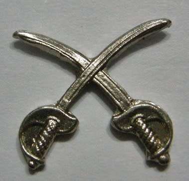 John Chard Crossed Swords (Army) Ribbon Emblem for Full Size Decoration and Medal Third Pattern