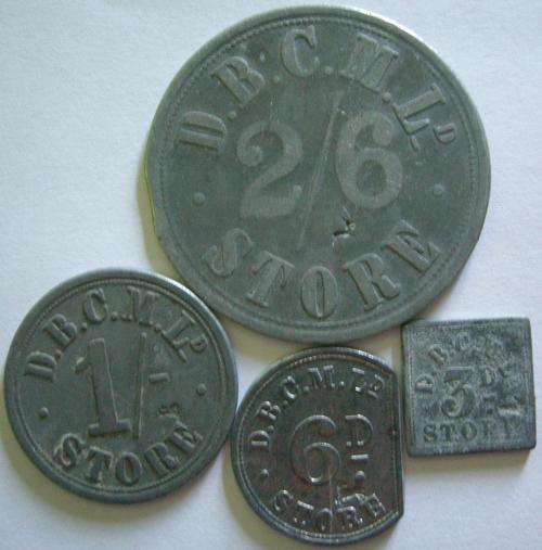 Tokens De Beers Consolidated Mines Ltd Set 4 Wesselton White Metal 2/6, 1/-, 6d, 3d Hern 150o p q r