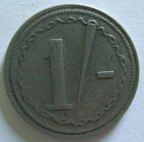 Token Unknown 1/- White Metal 24,1mm Hern 754b, p280