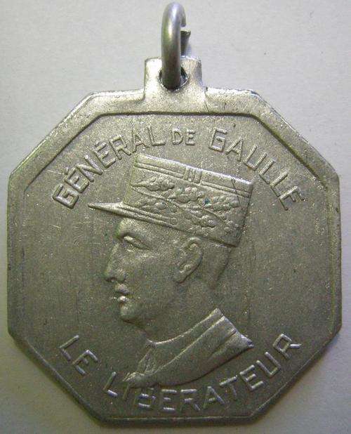 Medallion General de Gaulle le Liberateur Aluminium 28mm