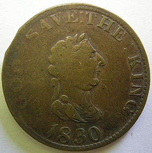Token God Save The King 1830 For Publick Accommodation Bronze 34mm
