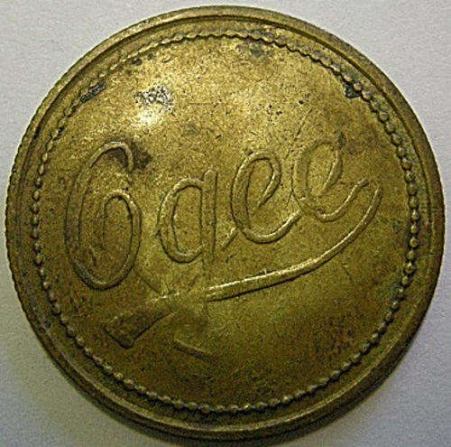 Token Ogee 1/9 s/d No 5 Brass 27.1mm Obverse Same as Hern 720, Reverse Same as Hern 722