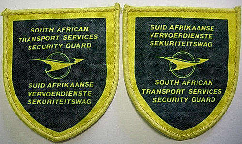 Shoulder Flash Pair South African Transport Services Security Guard Printed on Cloth