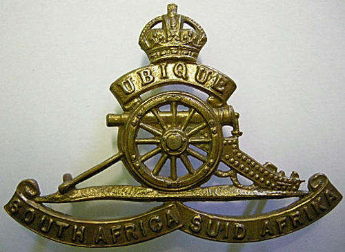 SA Artillery Cap Badge Single Wheel