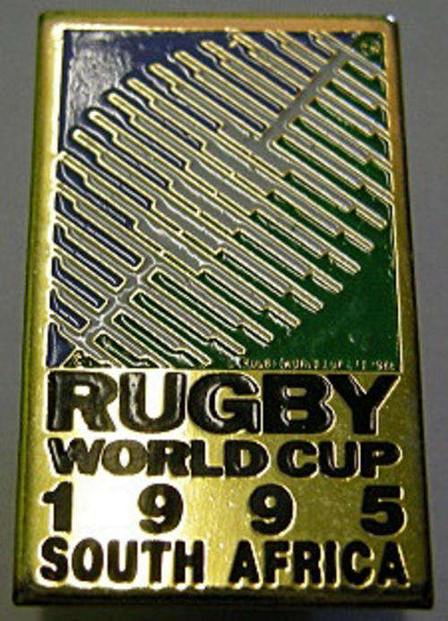 Rugby World Cup 1995 South Africa Pin Marked Official Product Rugby World Cup 1995 Collus 25x16mm