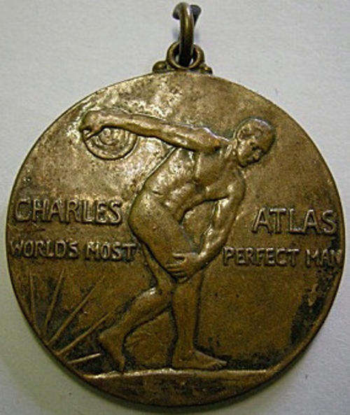 Medallion Charles Atlas Awarded by Charles Atlas to P. Rolfe Bronze 33mm