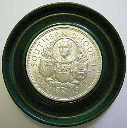 Rhodes Centenary 1853 - 1953 Southern Rhodesia Crown Mint Error "CAMEREALITY" One Word on Rim