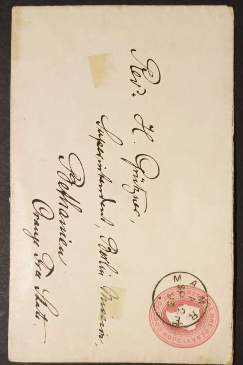 1893 Cape of Good Hope cover to OFS. Nice single ring Mamre cancel.