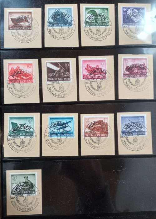 1944 German Reich Hero Memorial full set with special cancel.