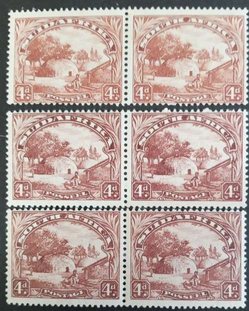 1930 Union of South Africa pairs of 4d shades, MLH