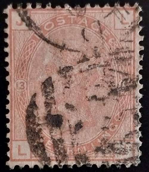 1880 Great Britain QV 1 Shilling fine used, plate 13, catalogue R3400