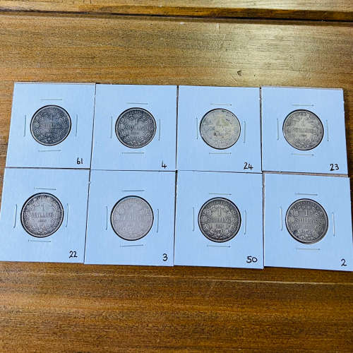 8 x ZAR 1 SHILLING COINS