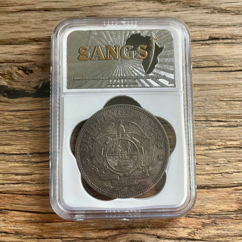 1892 ZAR 5 SHILLINGS (Single Shaft) - SANGS AU53!!!
