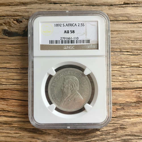 1892 ZAR 2.5 SHILLINGS - NGC AU58