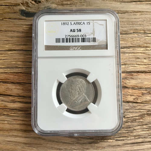 1892 ZAR SHILLING - NGC AU58