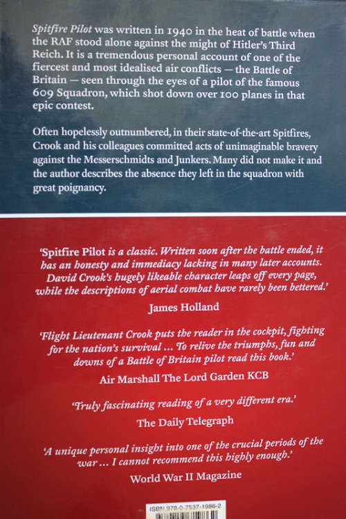 Spitfire Pilot by Flight Lieutenant David Crook DFC