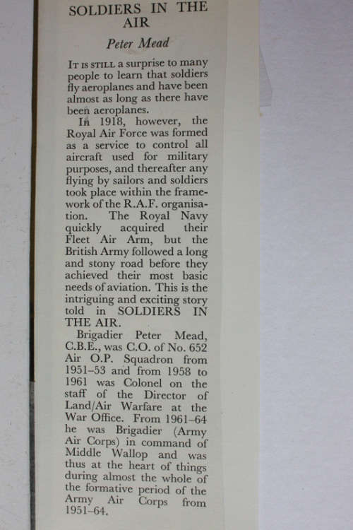 Soldiers in the Air: The Development of Army Flying by Peter Mead