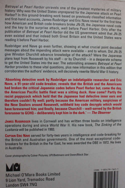 Betrayal at Pearl Harbor: How Churchill Lured Roosevelt into WW2 by James Rusbridger and Eric Nave
