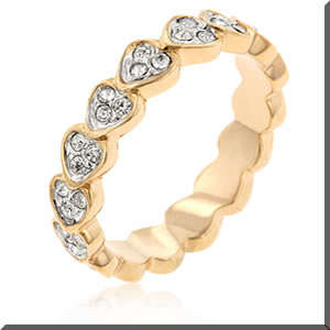14kt GOLD BONDED  RHODIUM PLATED  WITH WHITE ROUND CZ ETERNTY RING SIZE 7