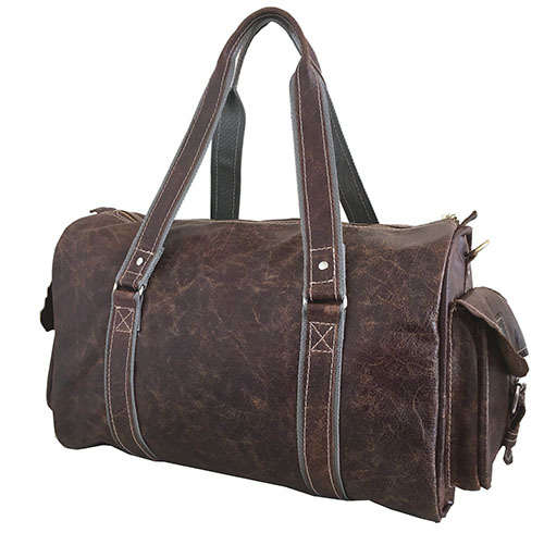 100% Genuine Leather High Quality Handcrafted Duffle, Travel, Gym Bag - Unisex