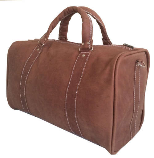 100% Genuine Leather High Quality Handcrafted Duffel, Travel, Gym Bag - Unisex - Dark Brown Colour